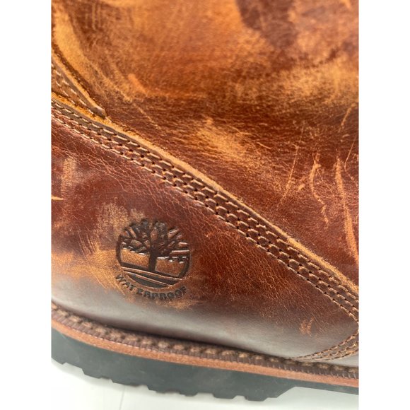 Timberland men's boot mirrorfit system ankle boot lace up side zip brown leather - Picture 2 of 9